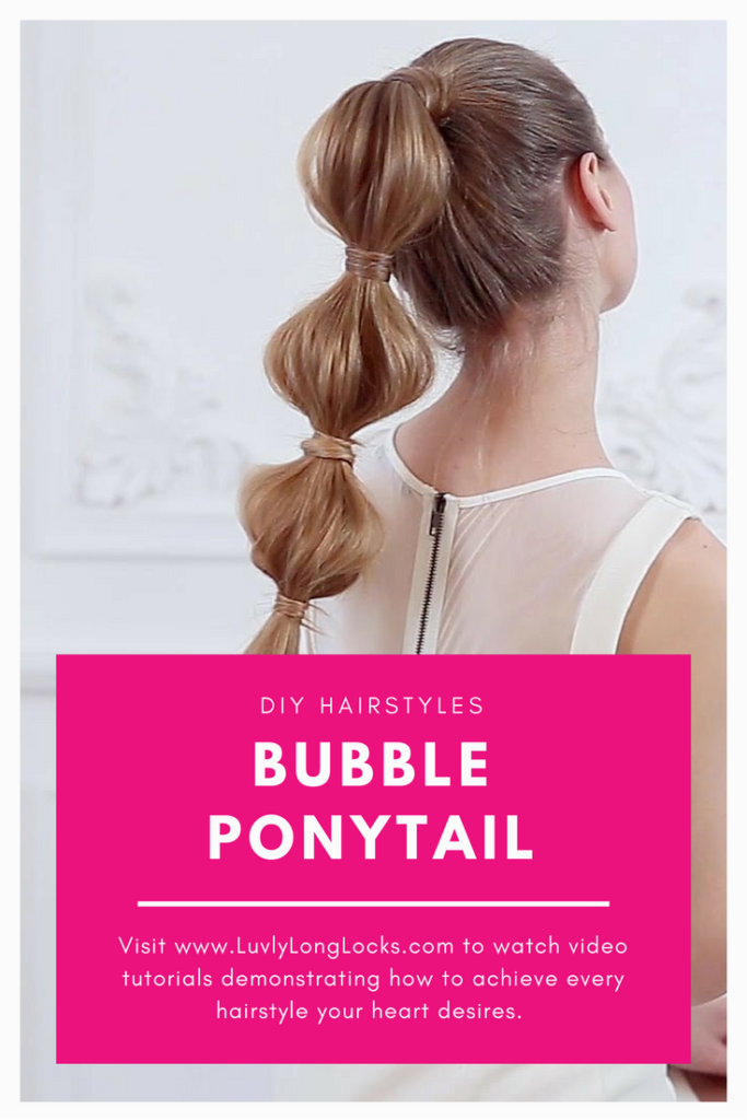 Learn how to style a bubble ponytail by watching a quick video tutorial on LuvlyLongLocks.com.
