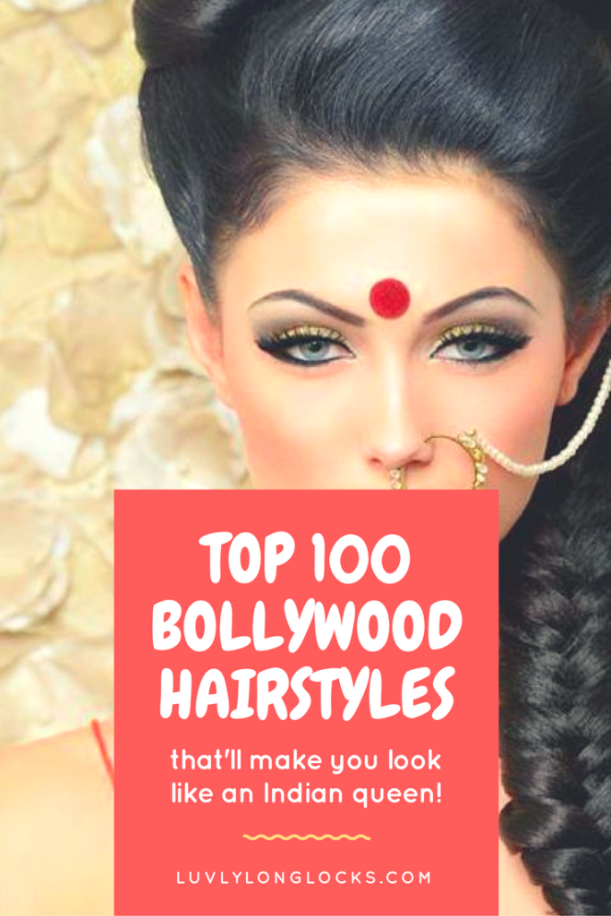 Going to an Indian wedding and need to figure out a hairstyle for your lovely sari? Check out LuvlyLongLocks.com Bollywood Hair inspiration board with the top 100 ideas.