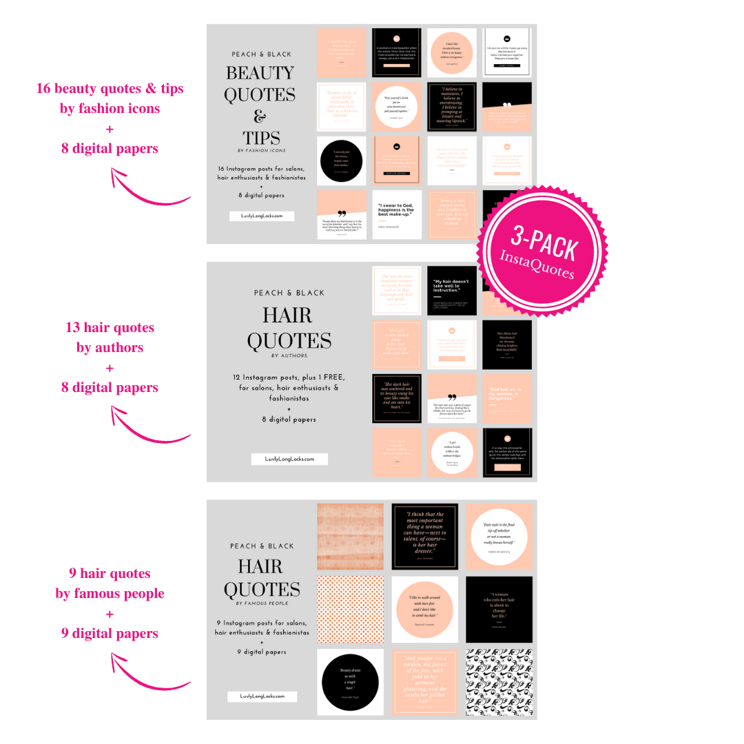 Social Media Templates for Salons & Bloggers | LuvlyLongLocks Social Media Templates for Salons & Bloggers | LuvlyLongLocks
