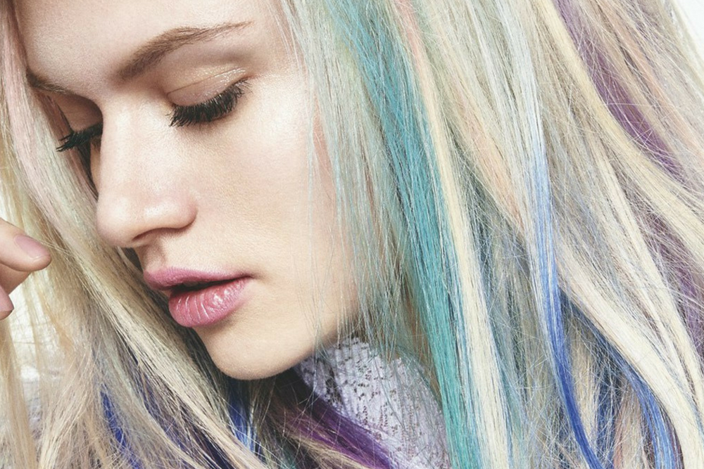 Watch this short DIY video tutorial to learn how to achieve rainbow colored hair. Visit www.LuvlyLongLocks.com.