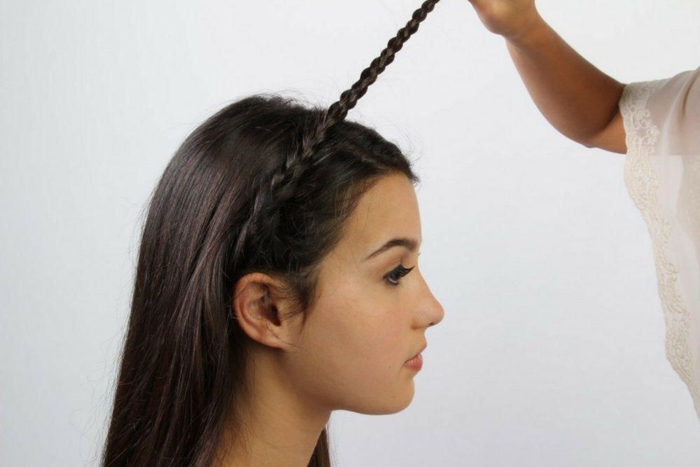 Learn how to style a braided headband at www.LuvlyLongLocks.com.
