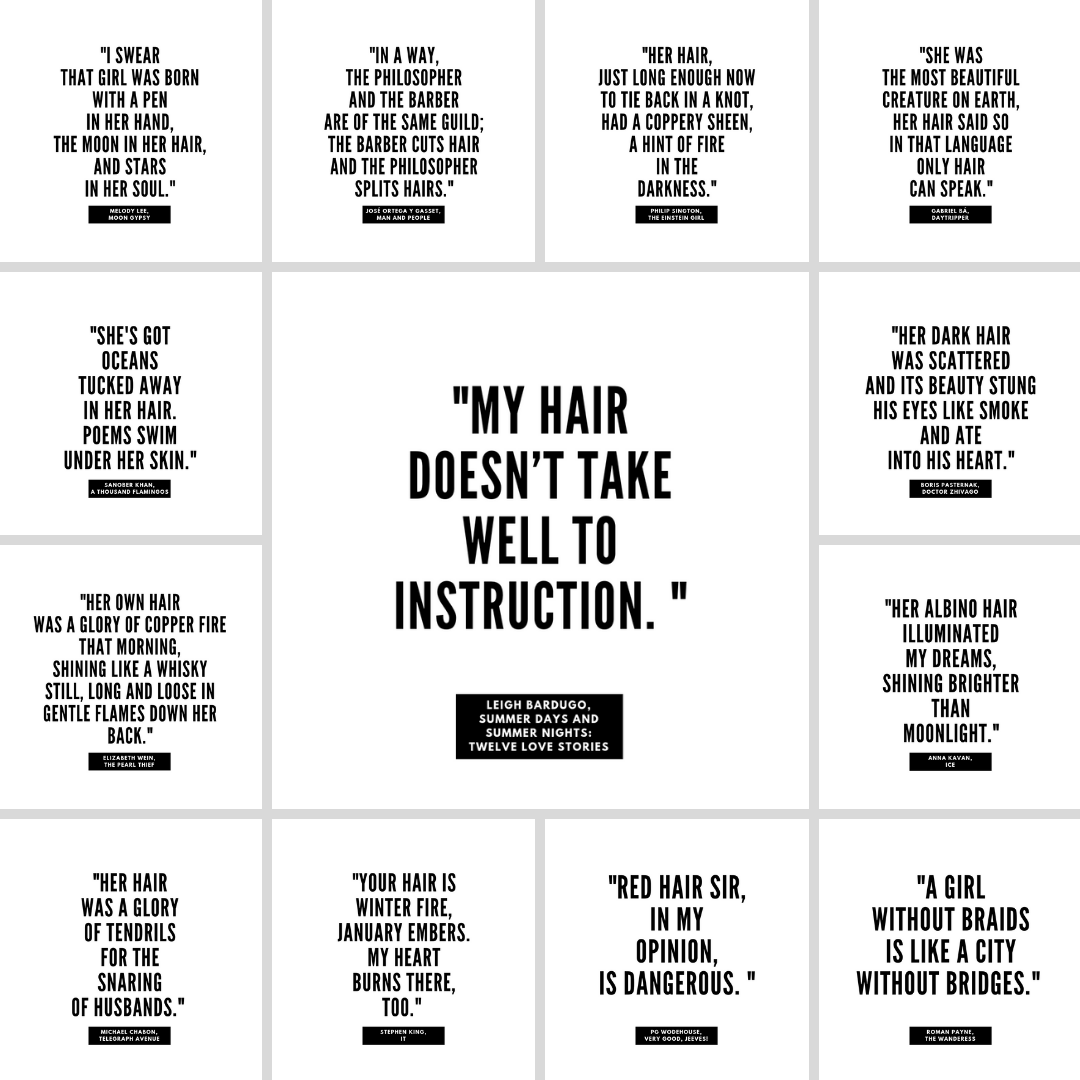 MODERN & SLEEK Instagram Posts | 12 Hair Quotes by Authors + 1 FREE & 8  Digital Papers
