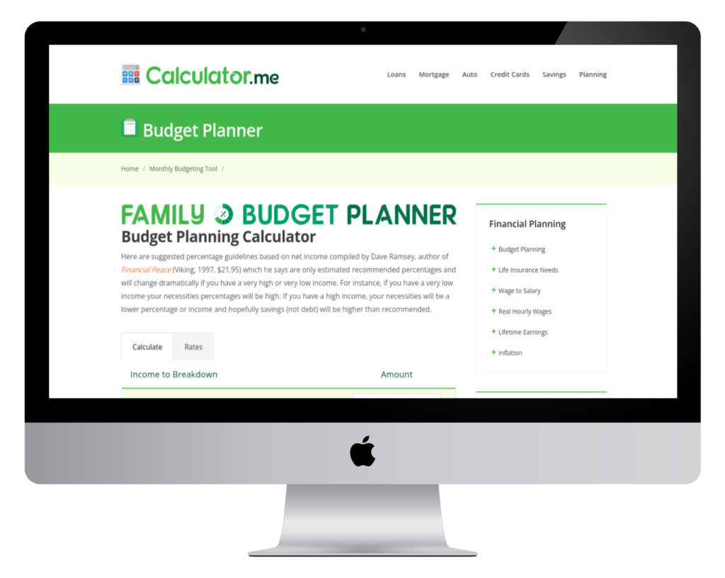 financial calculator for budgeting