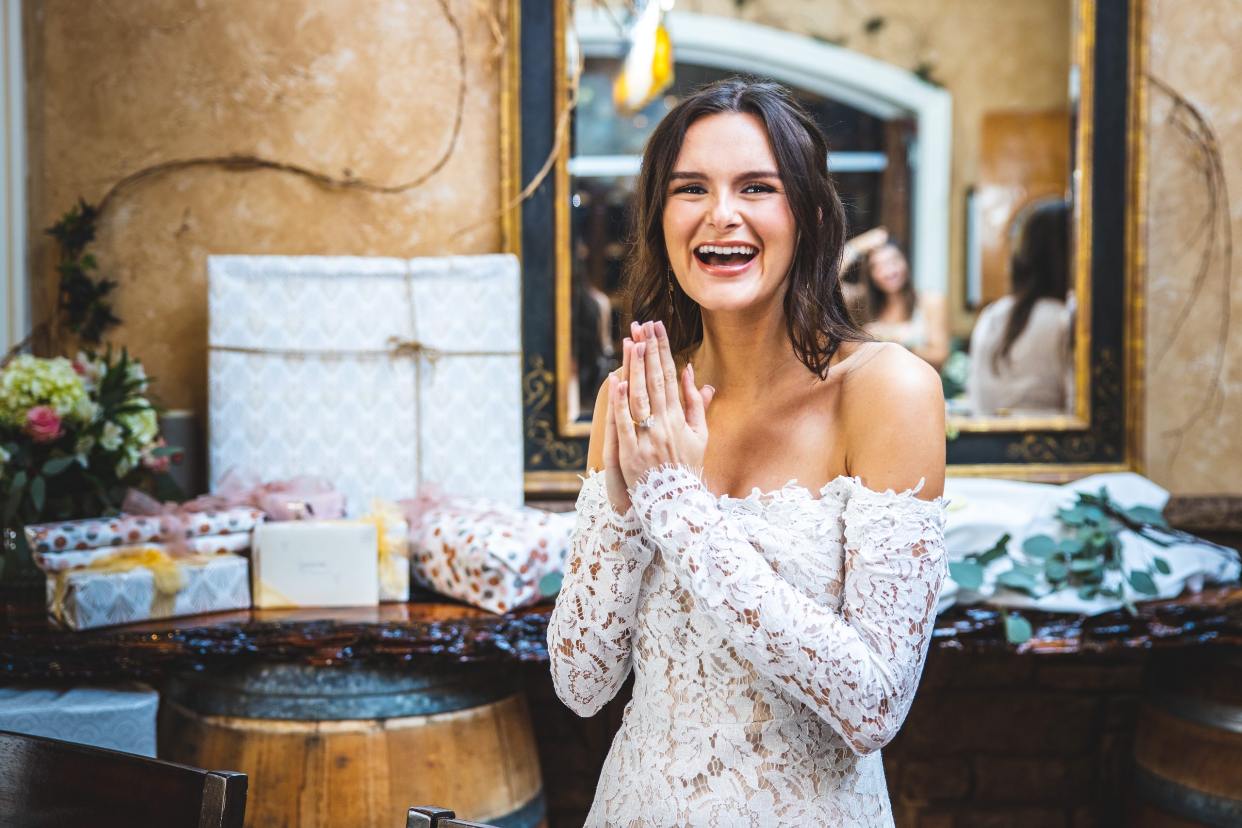 white bridal shower jumpsuits