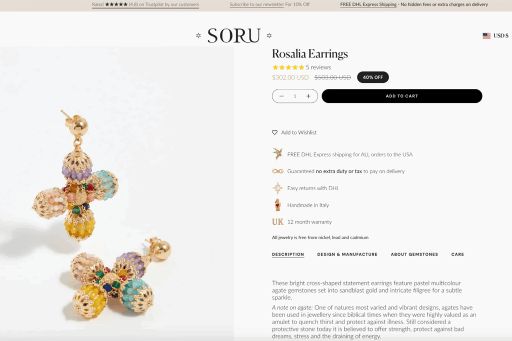 Soru Jewellery Rosalia Earrings
